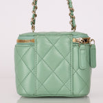 Chanel Mini Vanity Case Mint Lambskin CGHW