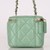 Chanel Mini Vanity Case Mint Lambskin CGHW