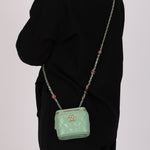 Chanel Mini Vanity Case Mint Lambskin CGHW