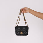 Chanel Mini Square Flap Black Lambskin AGHW