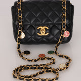 Chanel Mini Square Flap Black Lambskin AGHW