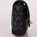 Chanel Mini Square Flap Black Lambskin AGHW