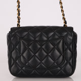 Chanel Mini Square Flap Black Lambskin AGHW