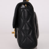 Chanel Mini Square Flap Black Lambskin AGHW