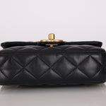 Chanel Mini Square Flap Black Lambskin AGHW