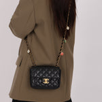 Chanel Mini Square Flap Black Lambskin AGHW