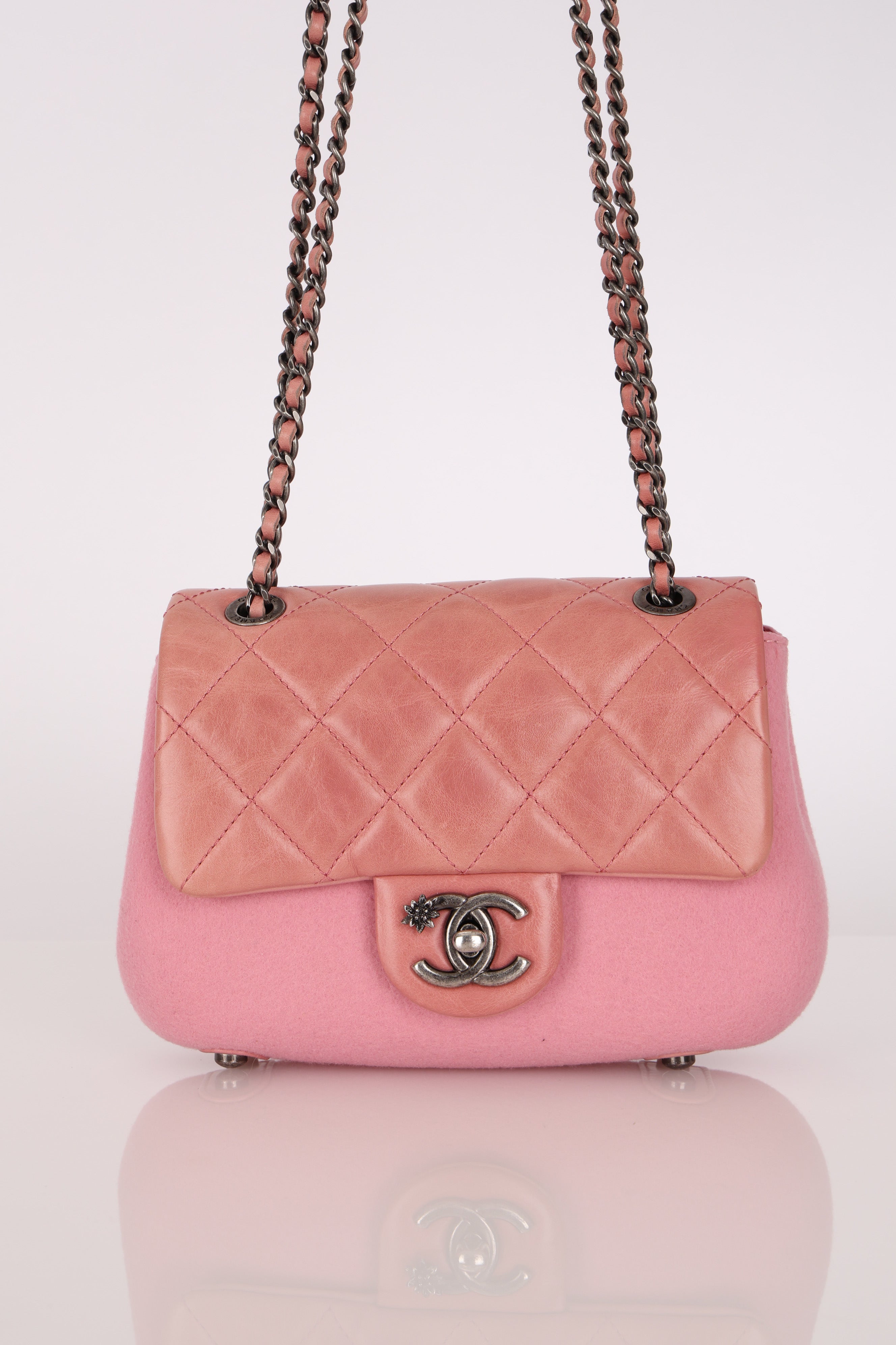 Chanel Paris Salzburg Mini Flap Pink Calfskin and Felt RHW