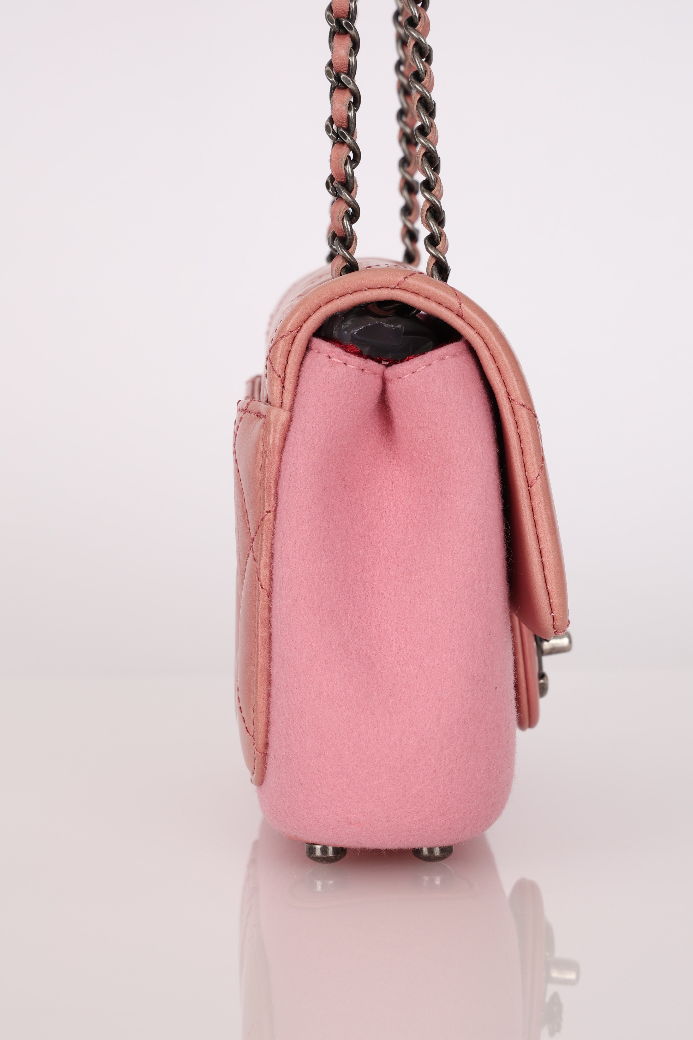 Chanel Paris Salzburg Mini Flap Pink Calfskin and Felt RHW