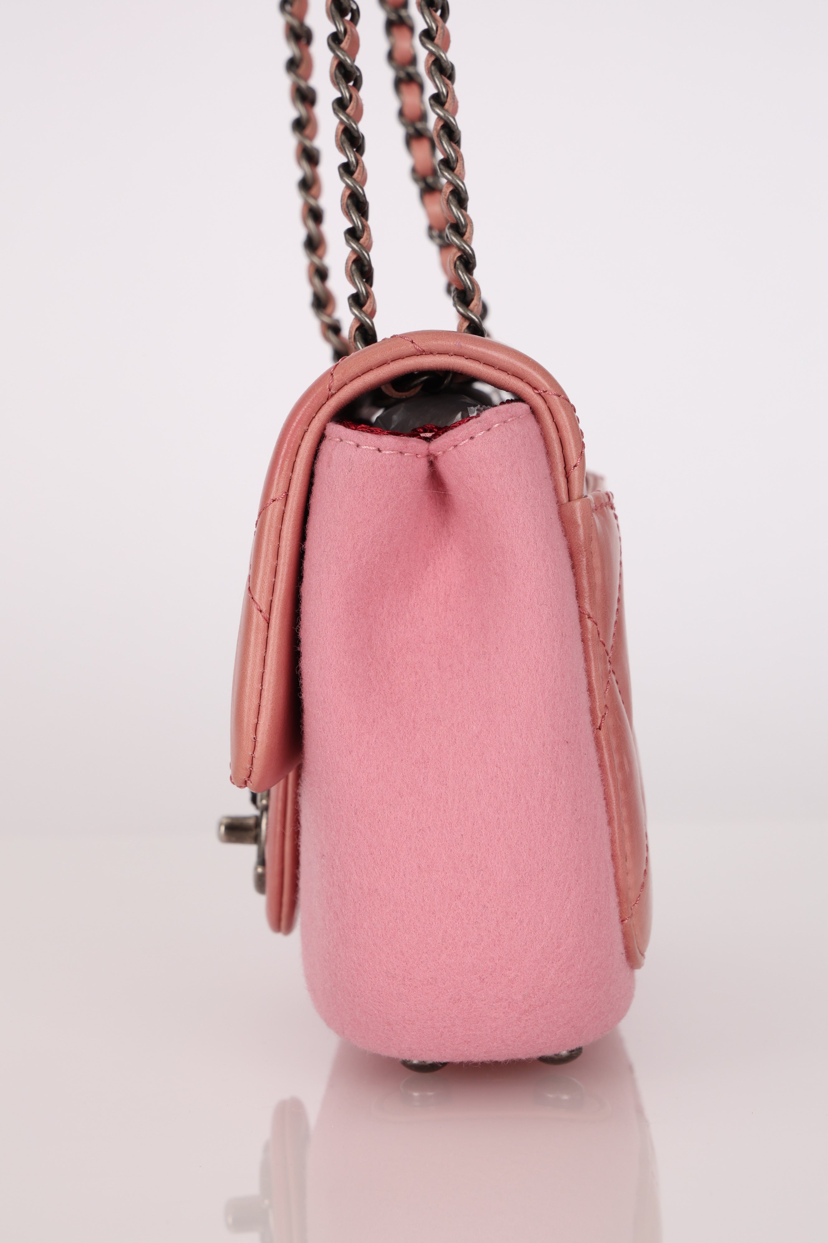 Chanel Paris Salzburg Mini Flap Pink Calfskin and Felt RHW