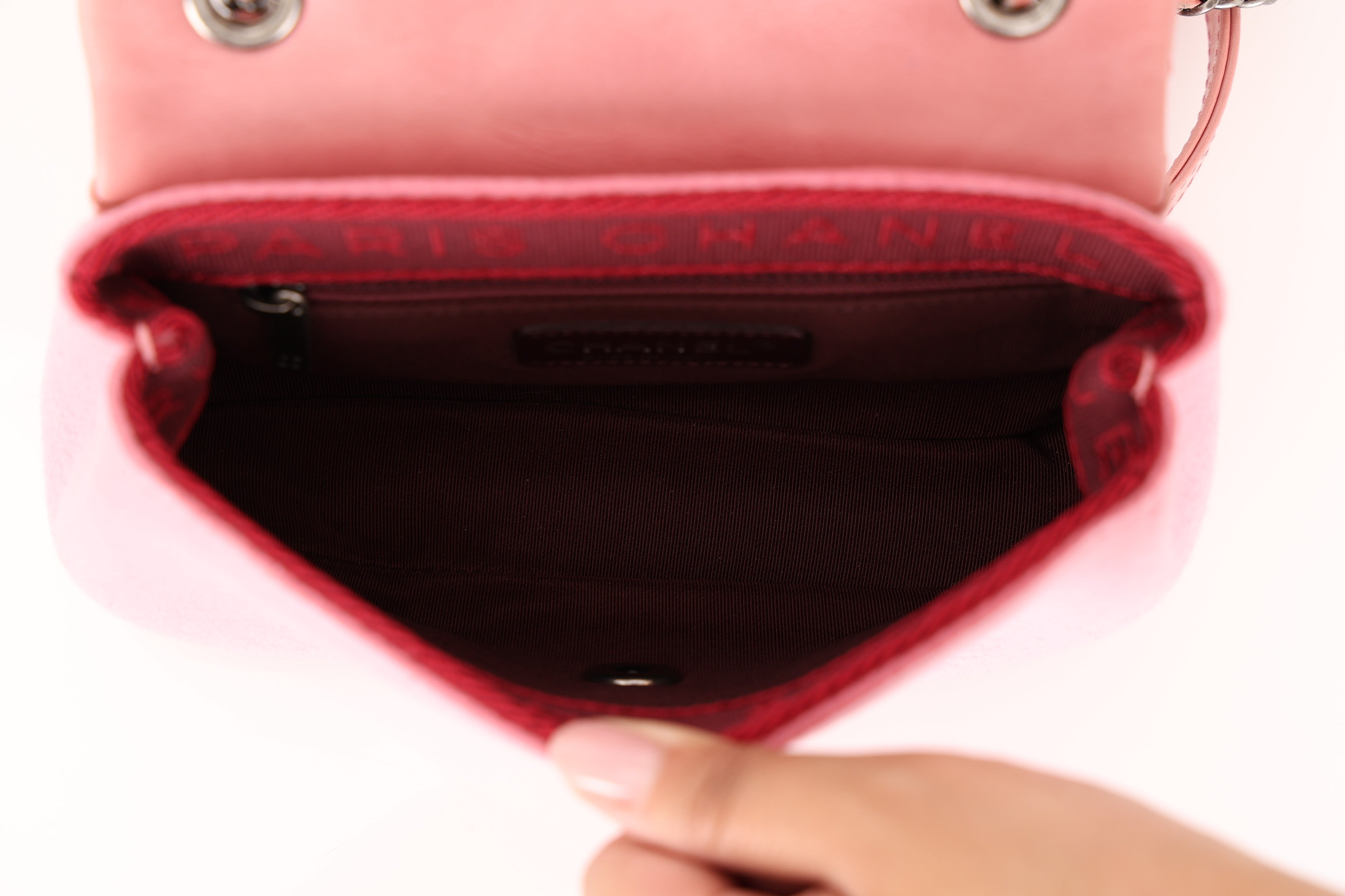 Chanel Paris Salzburg Mini Flap Pink Calfskin and Felt RHW