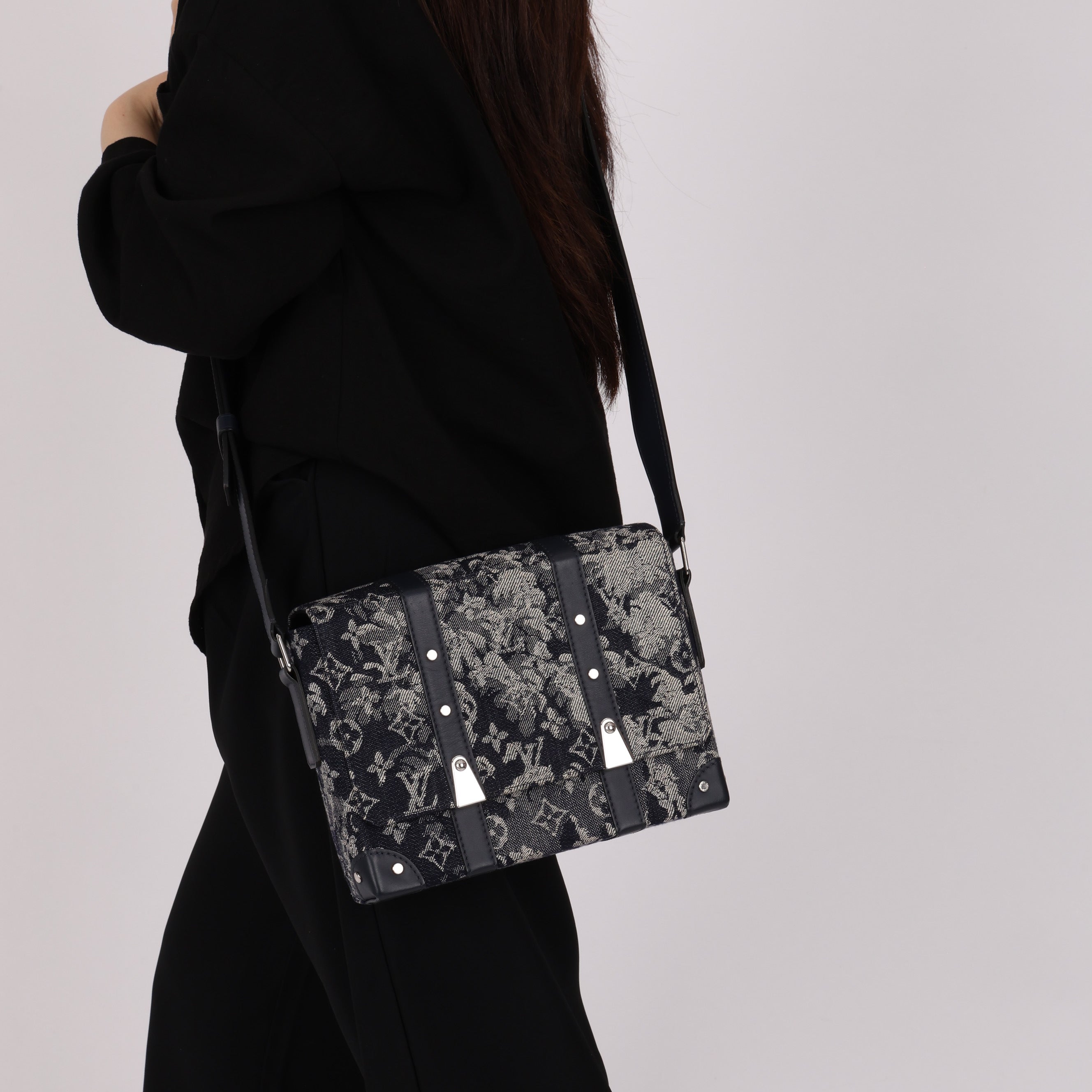 Louis Vuitton Monogram Denim Tapestry Trunk Messenger