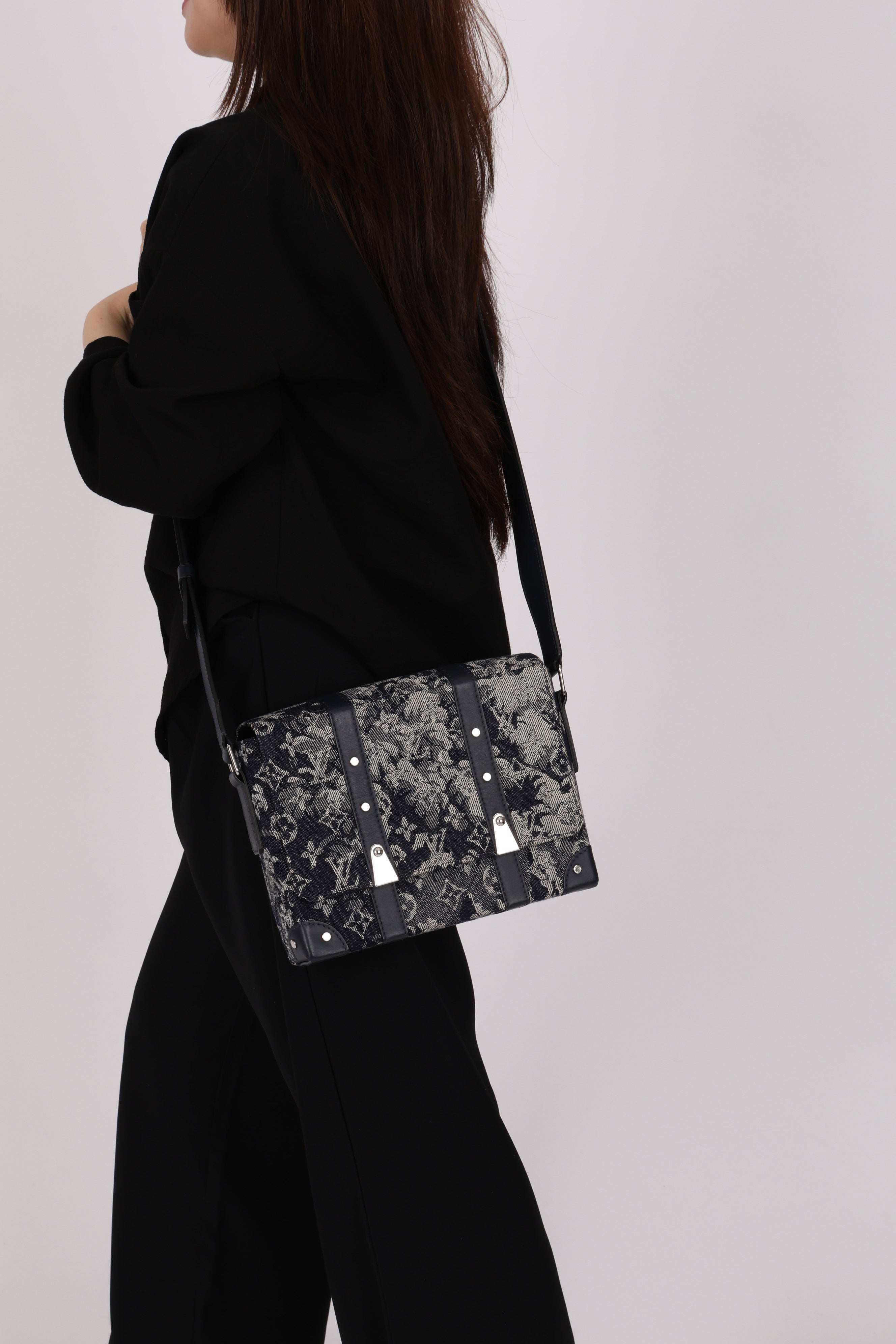 Louis Vuitton Monogram Denim Tapestry Trunk Messenger