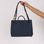 Bottega Veneta Medium Denim Intrecciato Andiamo Bag