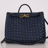 Bottega Veneta Medium Denim Intrecciato Andiamo Bag