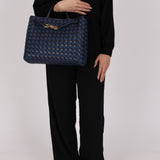 Bottega Veneta Medium Denim Intrecciato Andiamo Bag
