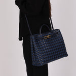 Bottega Veneta Medium Denim Intrecciato Andiamo Bag