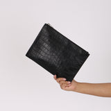 Saint Laurent Croc Embossed Pouch