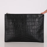 Saint Laurent Croc Embossed Pouch