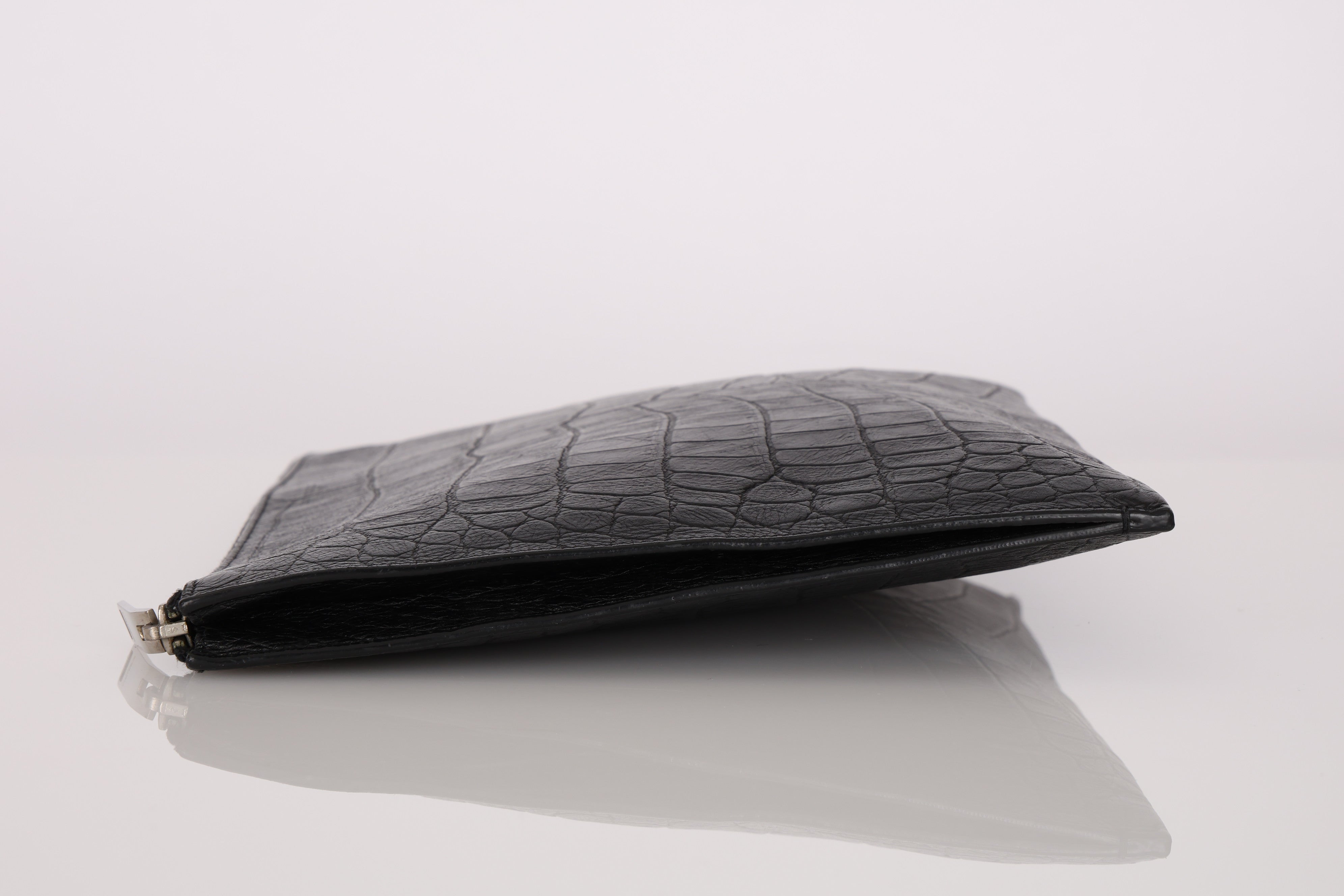 Saint Laurent Croc Embossed Pouch