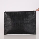Saint Laurent Croc Embossed Pouch