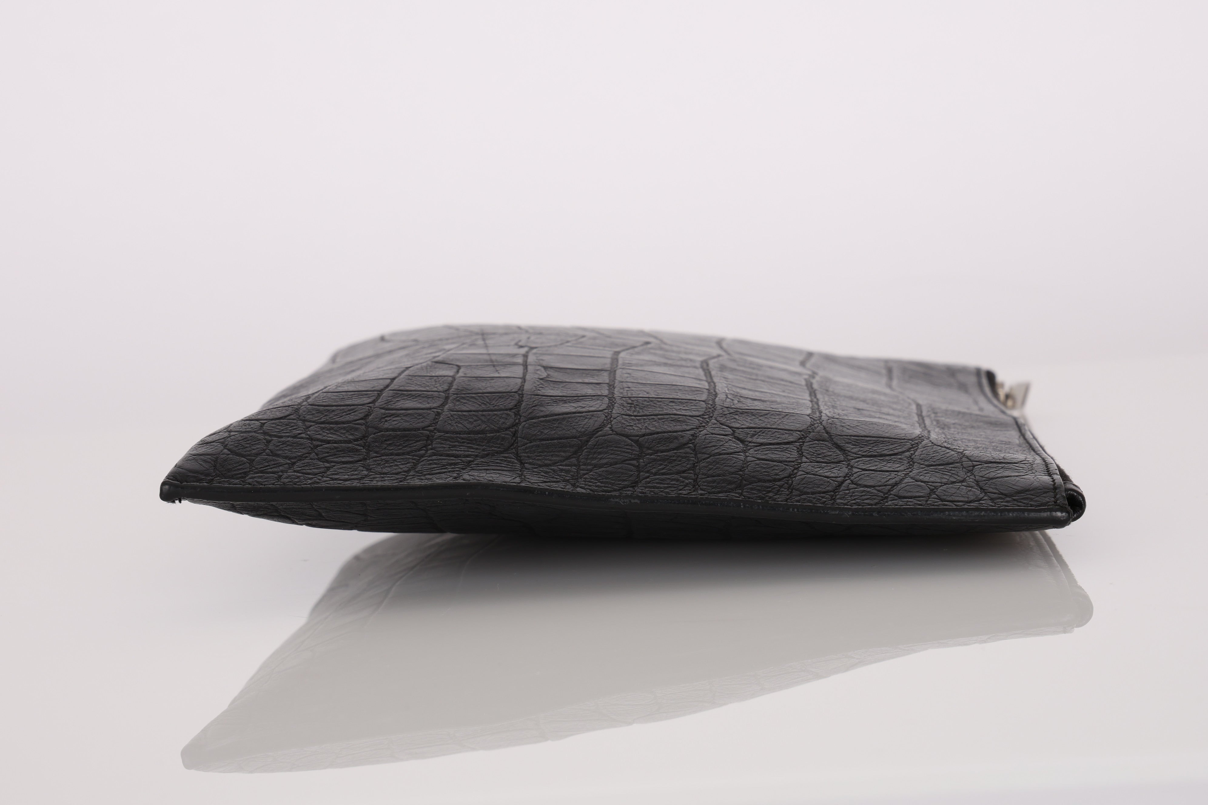 Saint Laurent Croc Embossed Pouch