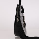 Yves Saint Laurent Heart Patent Croc Embossed Clutch