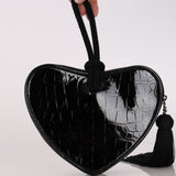 Yves Saint Laurent Heart Patent Croc Embossed Clutch