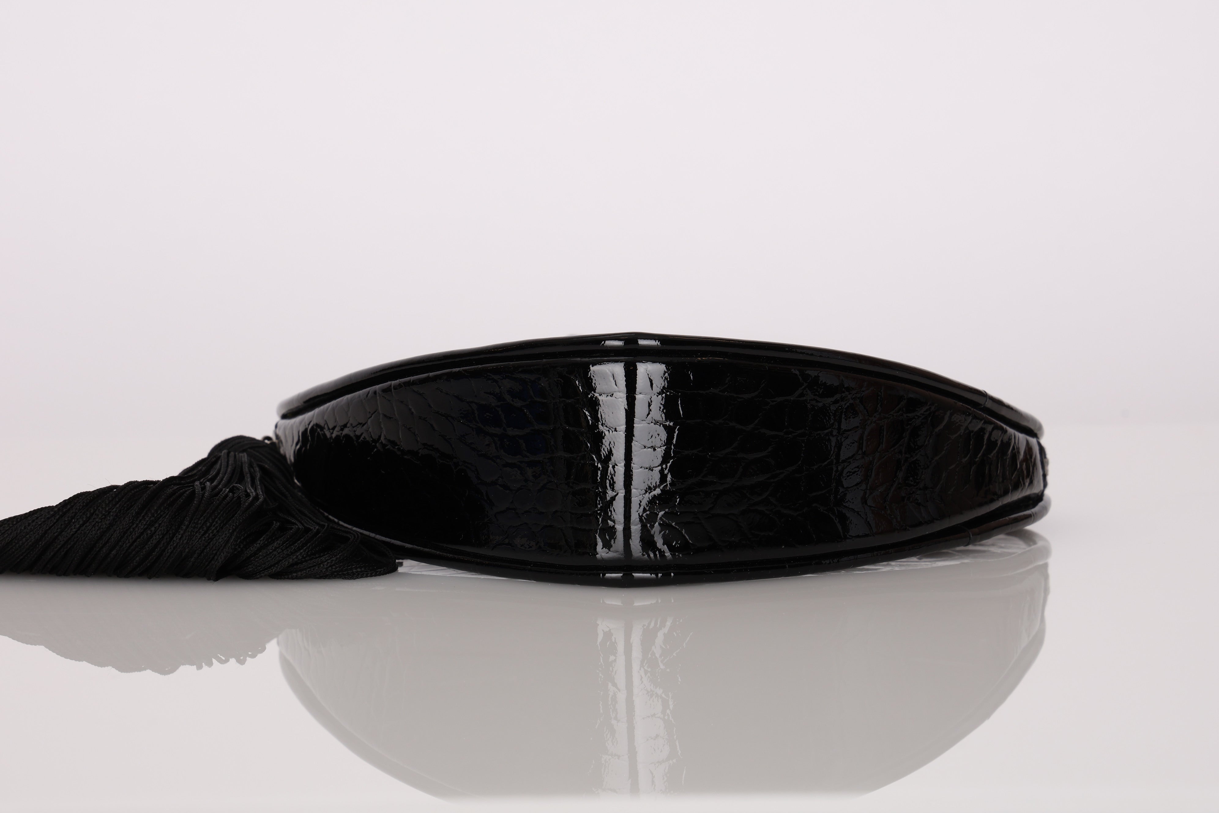 Yves Saint Laurent Heart Patent Croc Embossed Clutch