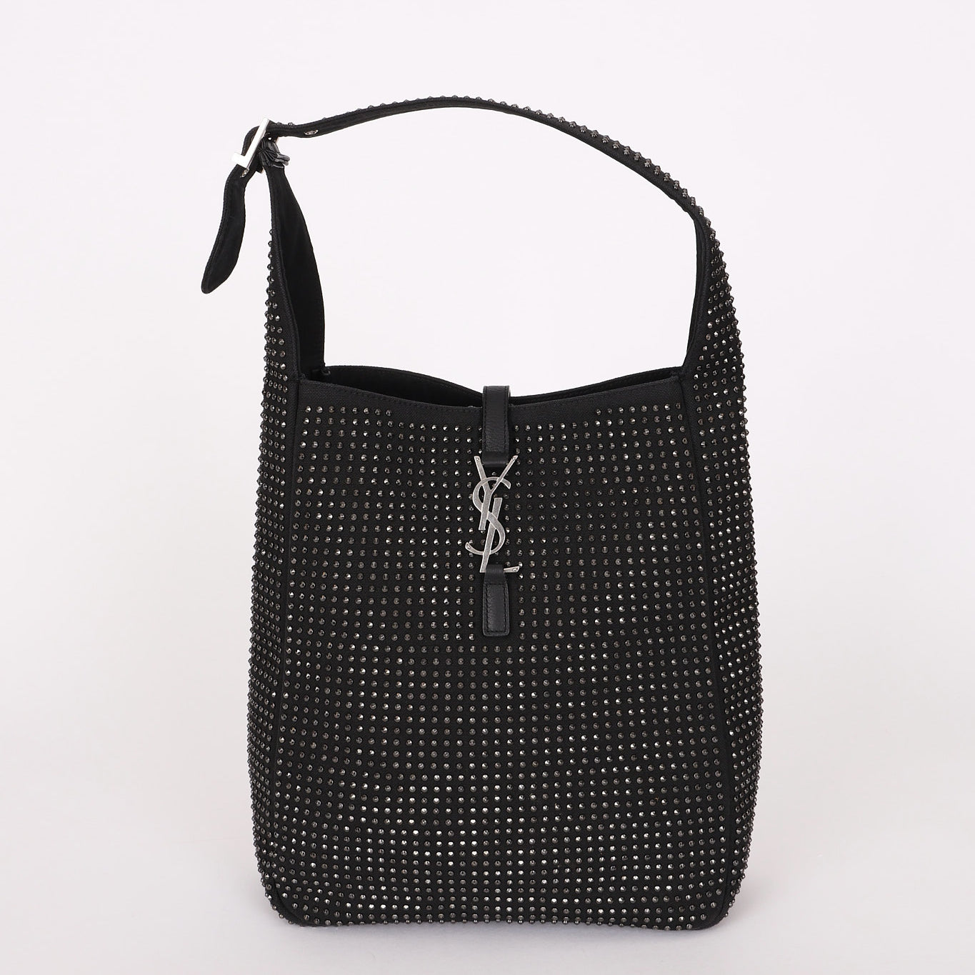 Limited Edition Saint Laurent Medium Le 5 À 7 Studded Canvas Hobo