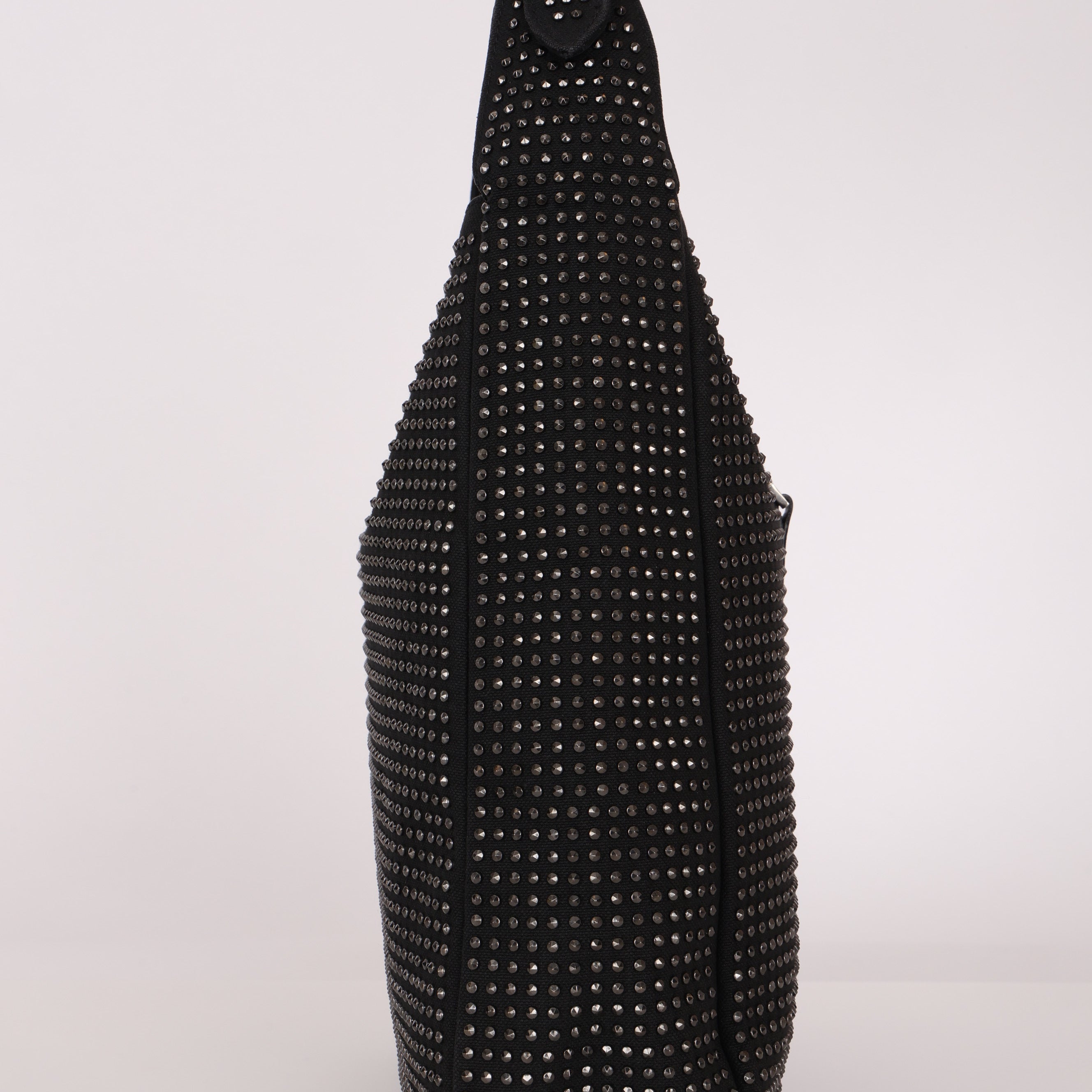 Yves Saint Laurent Medium Le 5 À 7 Studded Canvas Hobo