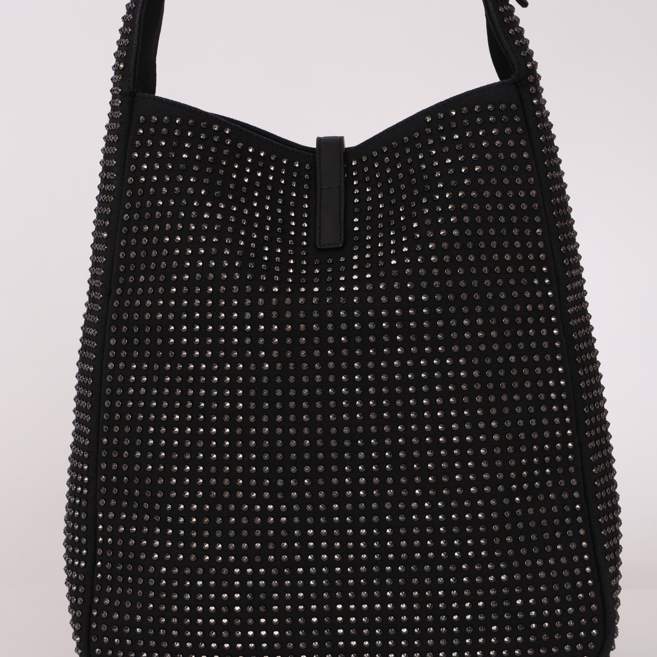 Yves Saint Laurent Medium Le 5 À 7 Studded Canvas Hobo
