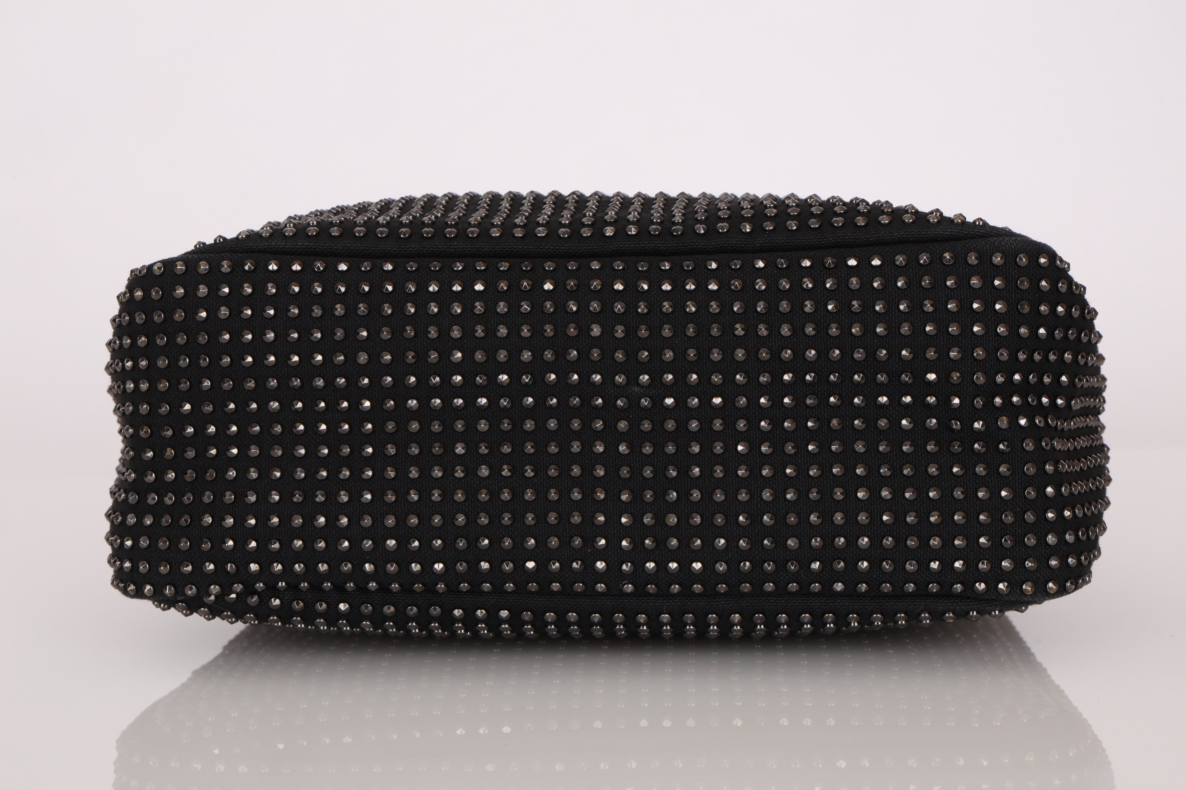 Yves Saint Laurent Medium Le 5 À 7 Studded Canvas Hobo