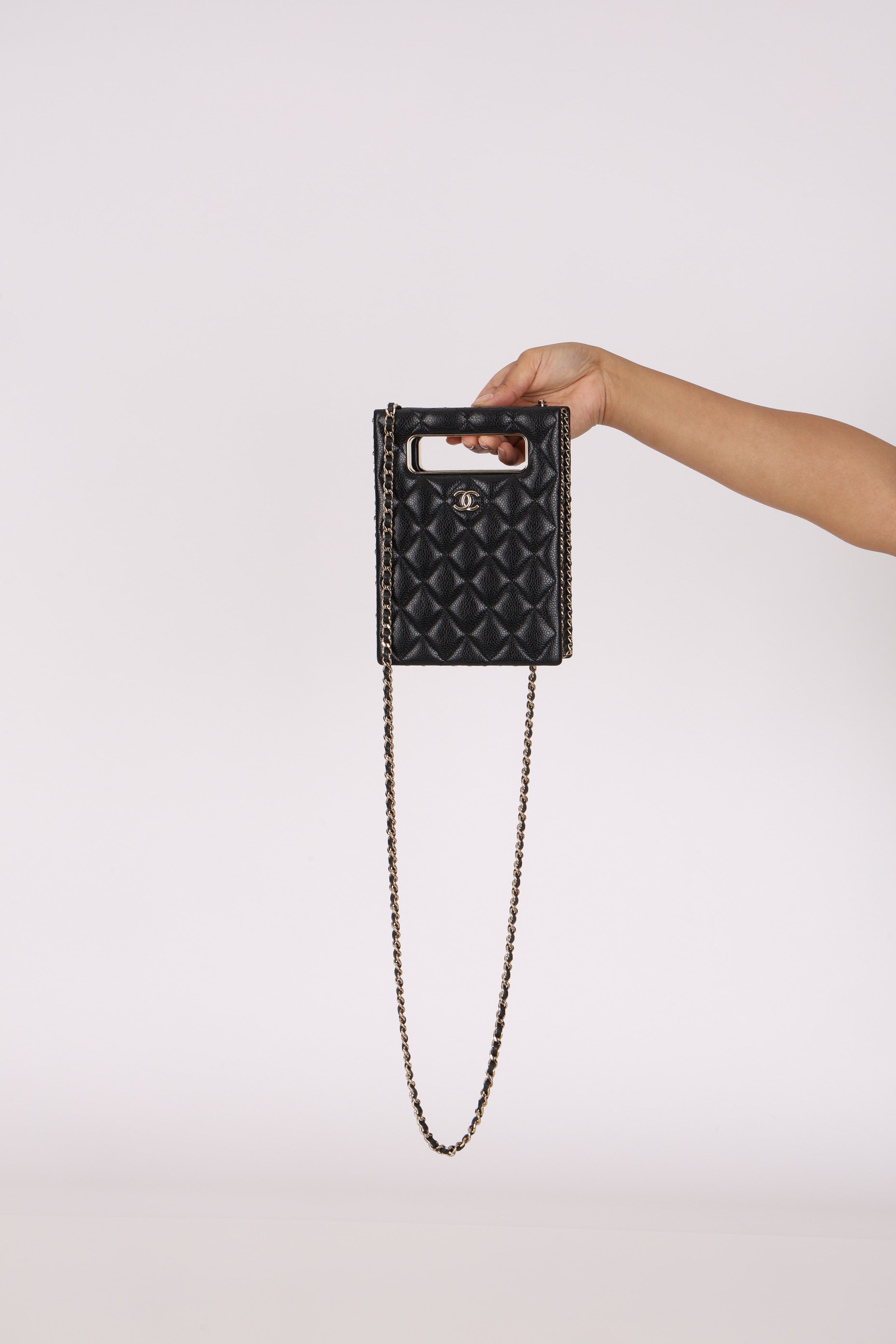 Chanel Evening Box Bag Black Caviar CGHW