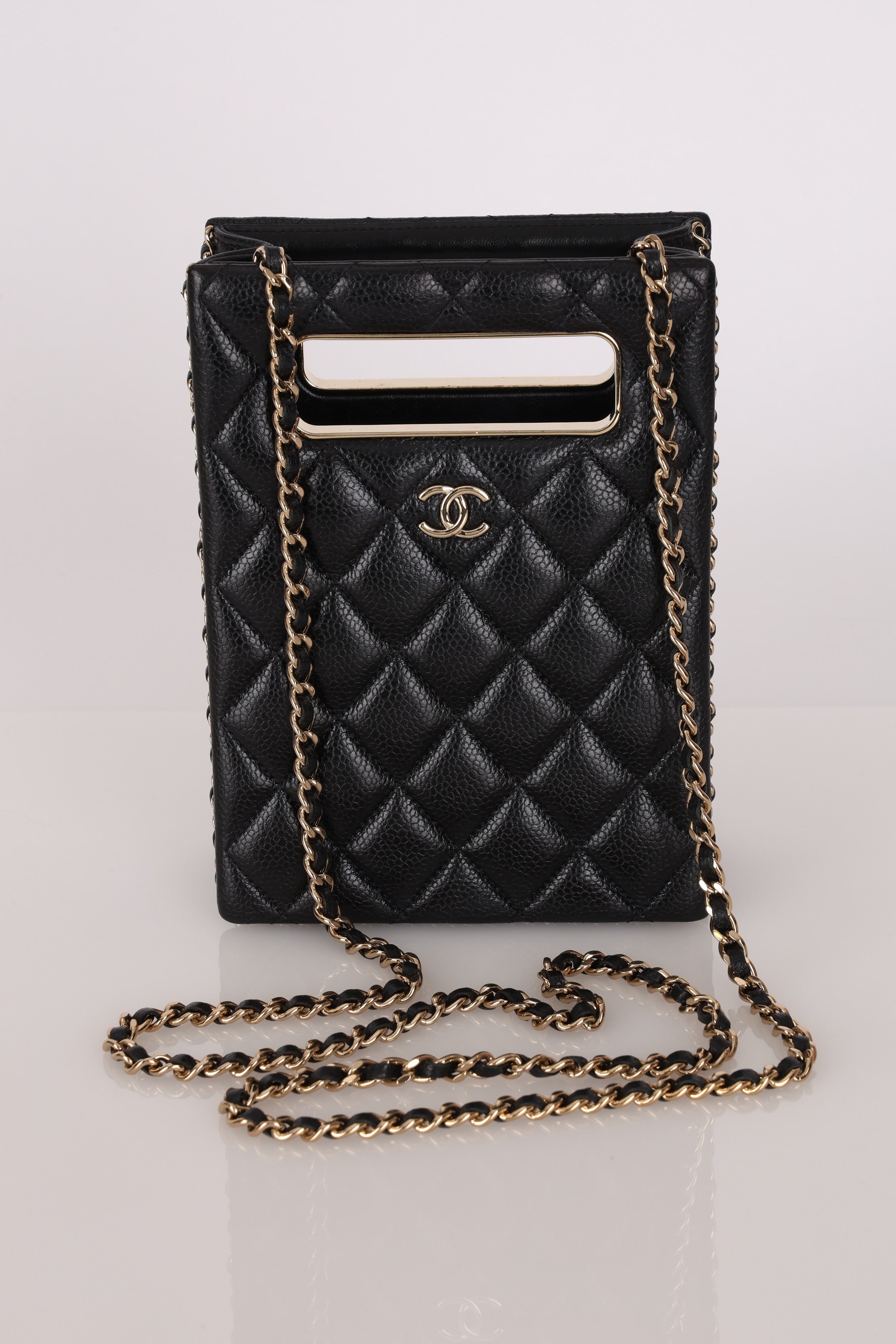 Chanel Evening Box Bag Black Caviar CGHW