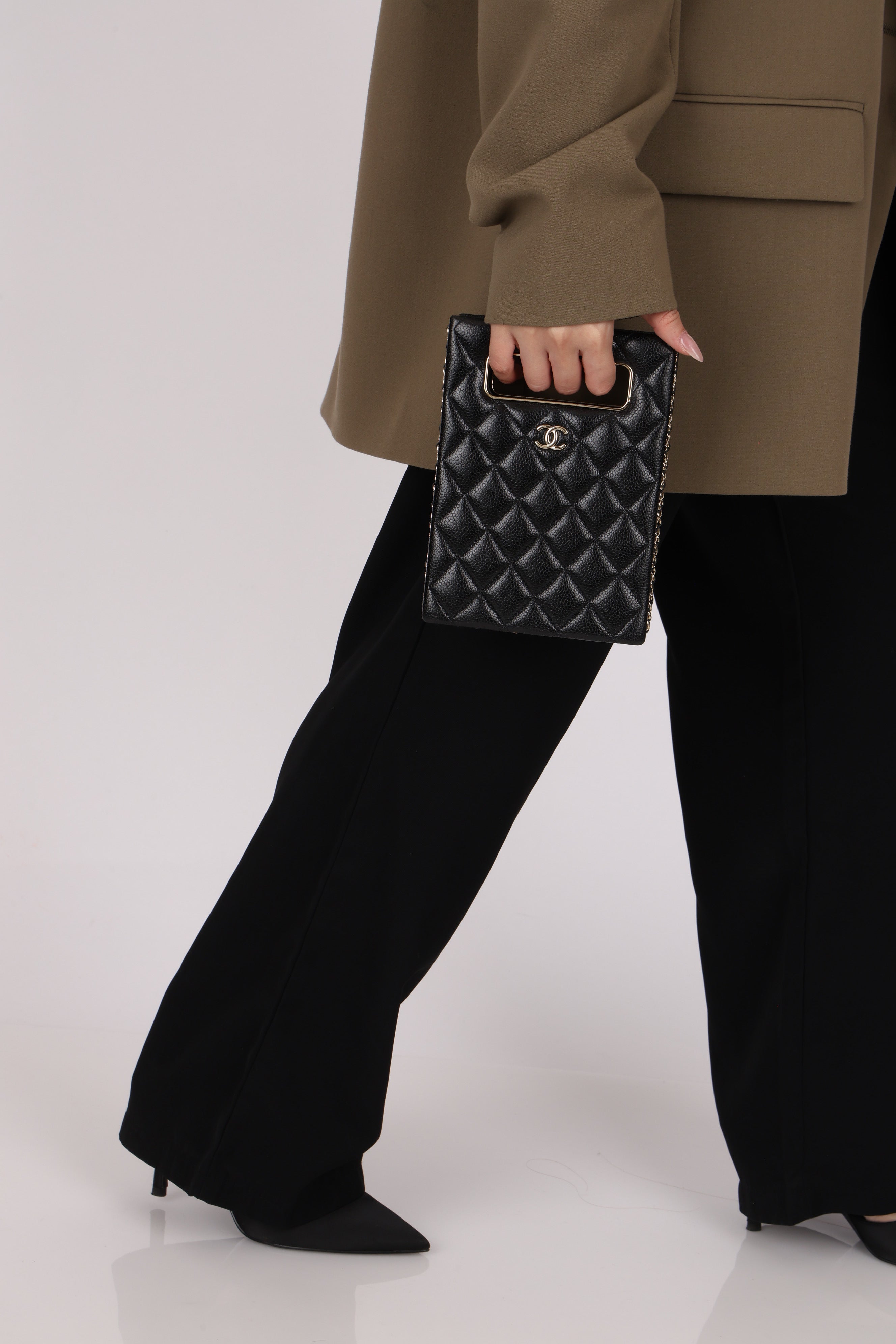Chanel Evening Box Bag Black Caviar CGHW