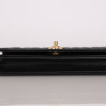 Chanel Camellia Clutch With Chain Black Caviar AGHW