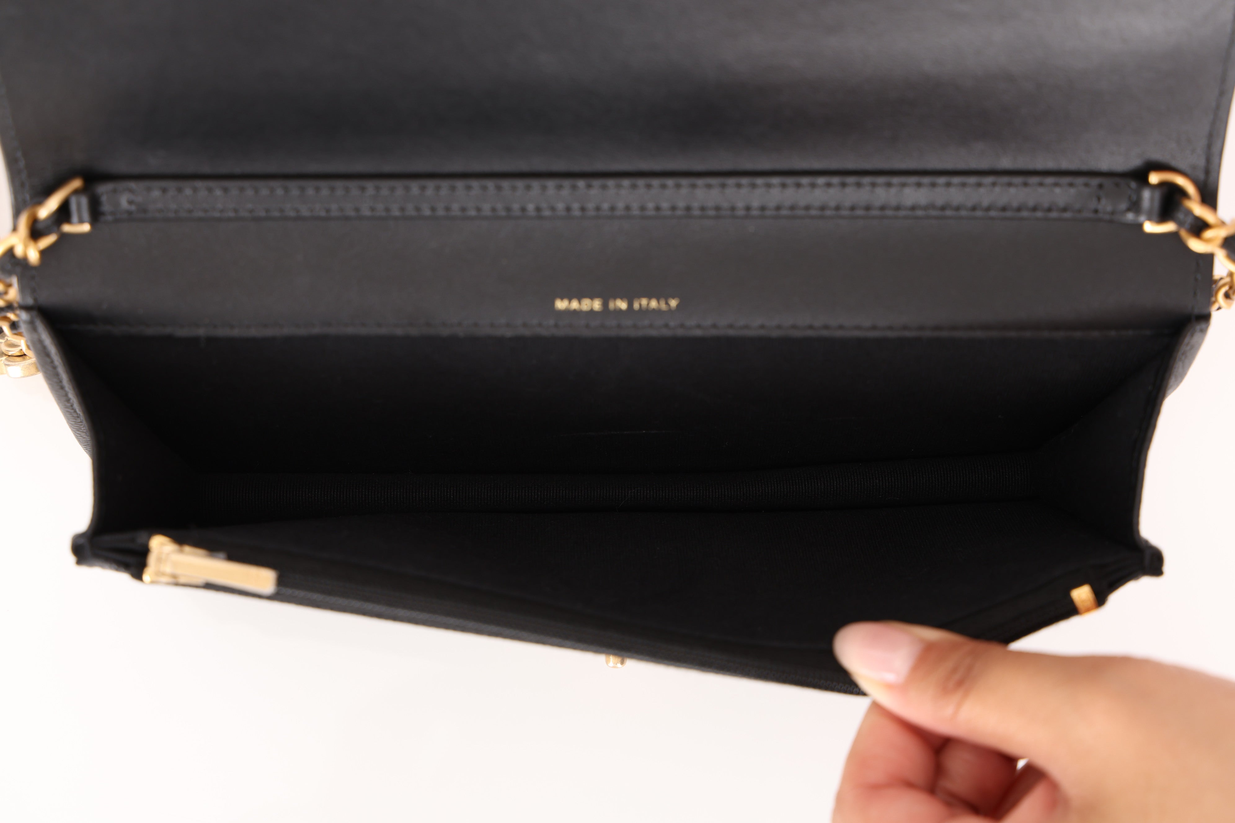 Chanel Camellia Clutch With Chain Black Caviar AGHW