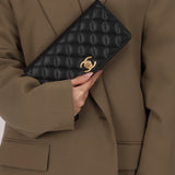 Chanel Camellia Clutch With Chain Black Caviar AGHW