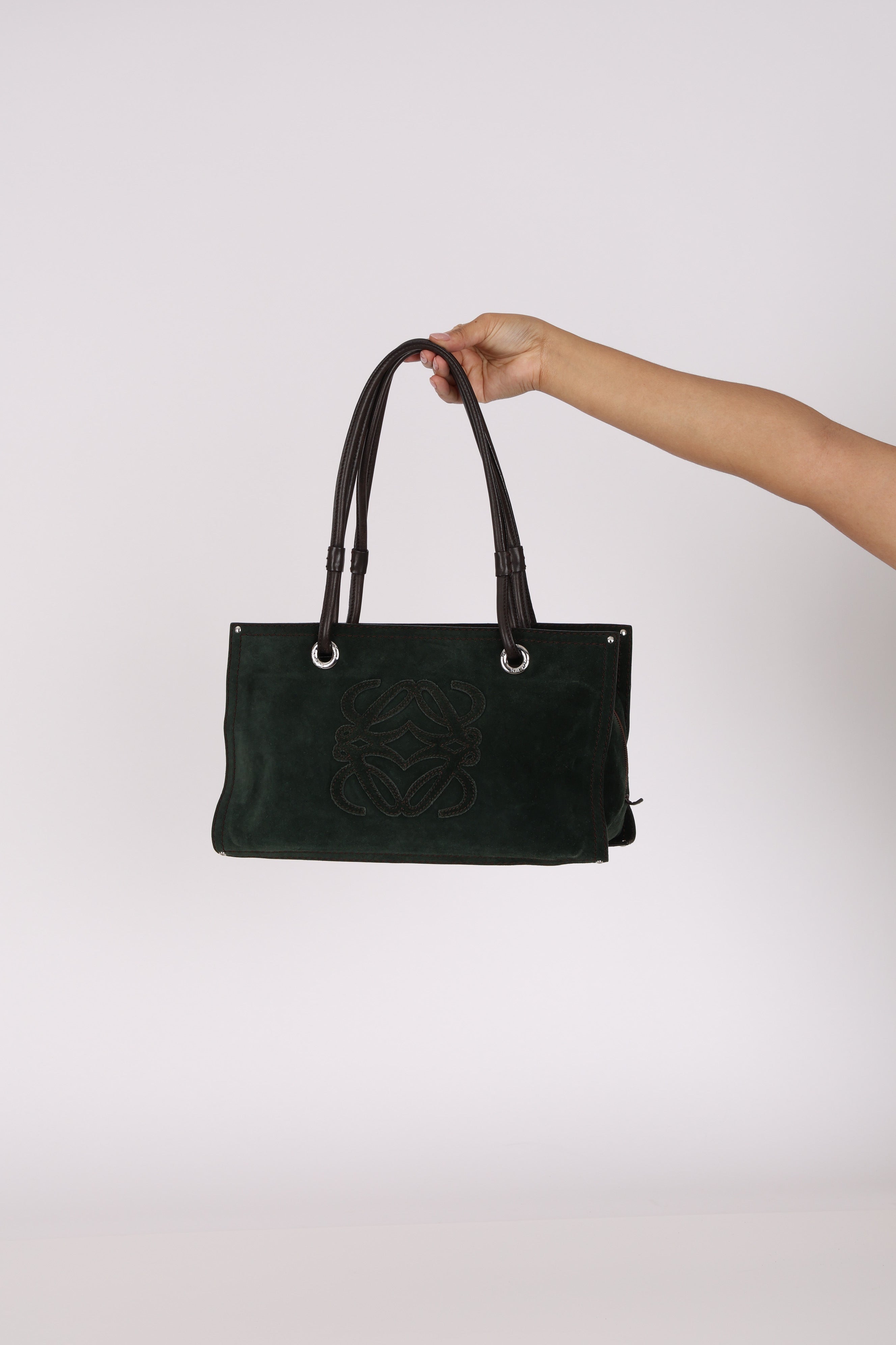 Loewe Anagram Suede Tote
