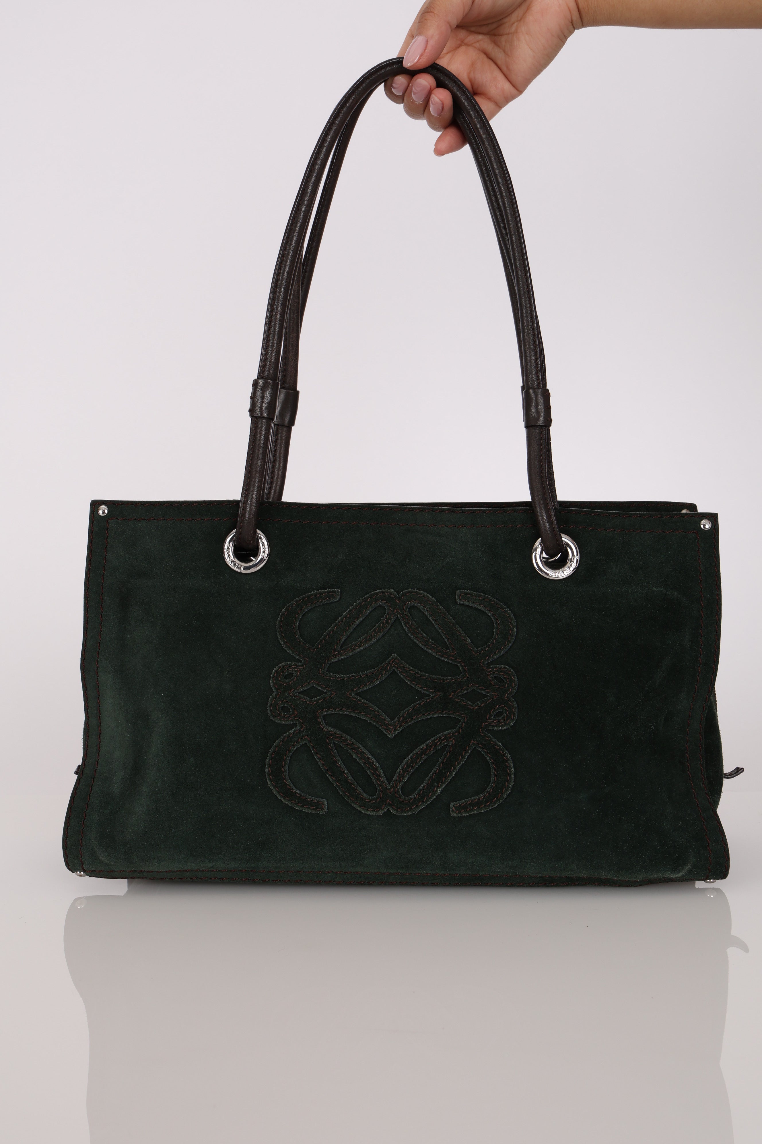 Loewe Anagram Suede Tote