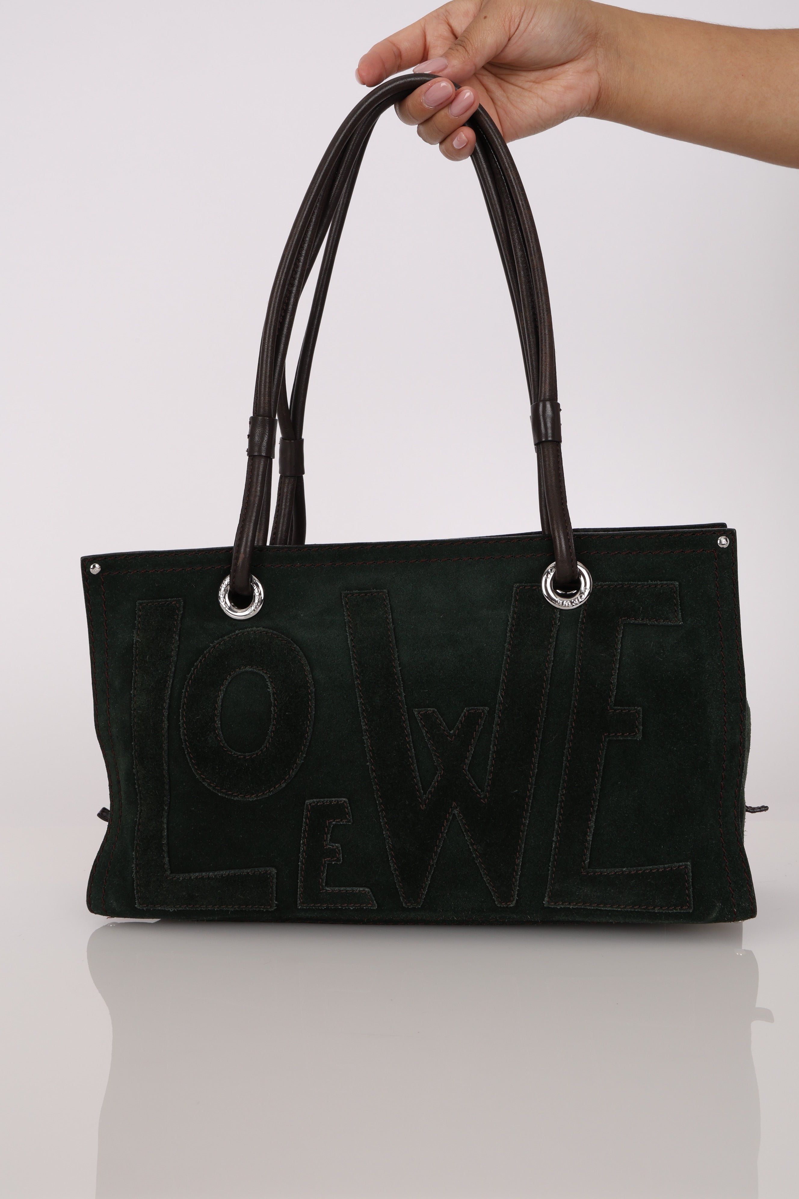 Loewe Anagram Suede Tote