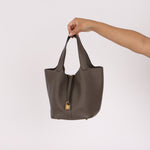 Hermès Picotin 22 Gris Clemence GHW