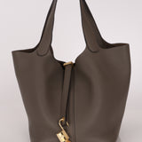 Hermès Picotin 22 Gris Clemence GHW
