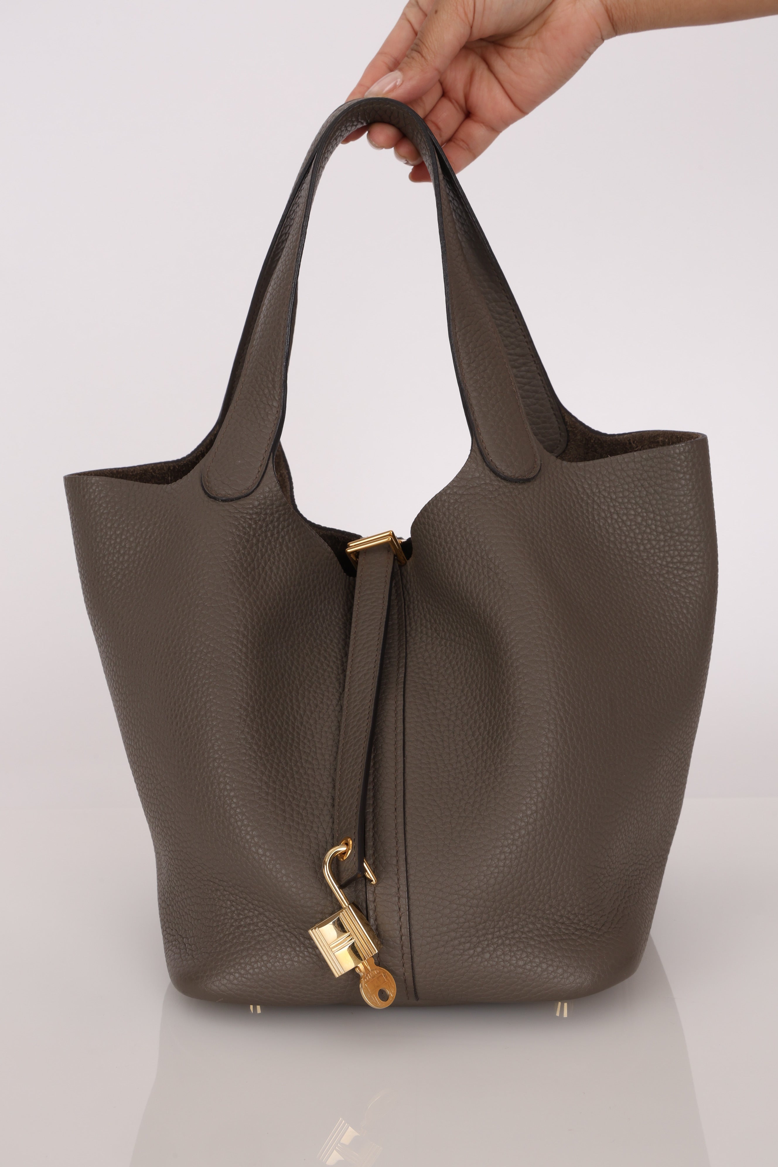Hermès Picotin 22 Gris Clemence GHW