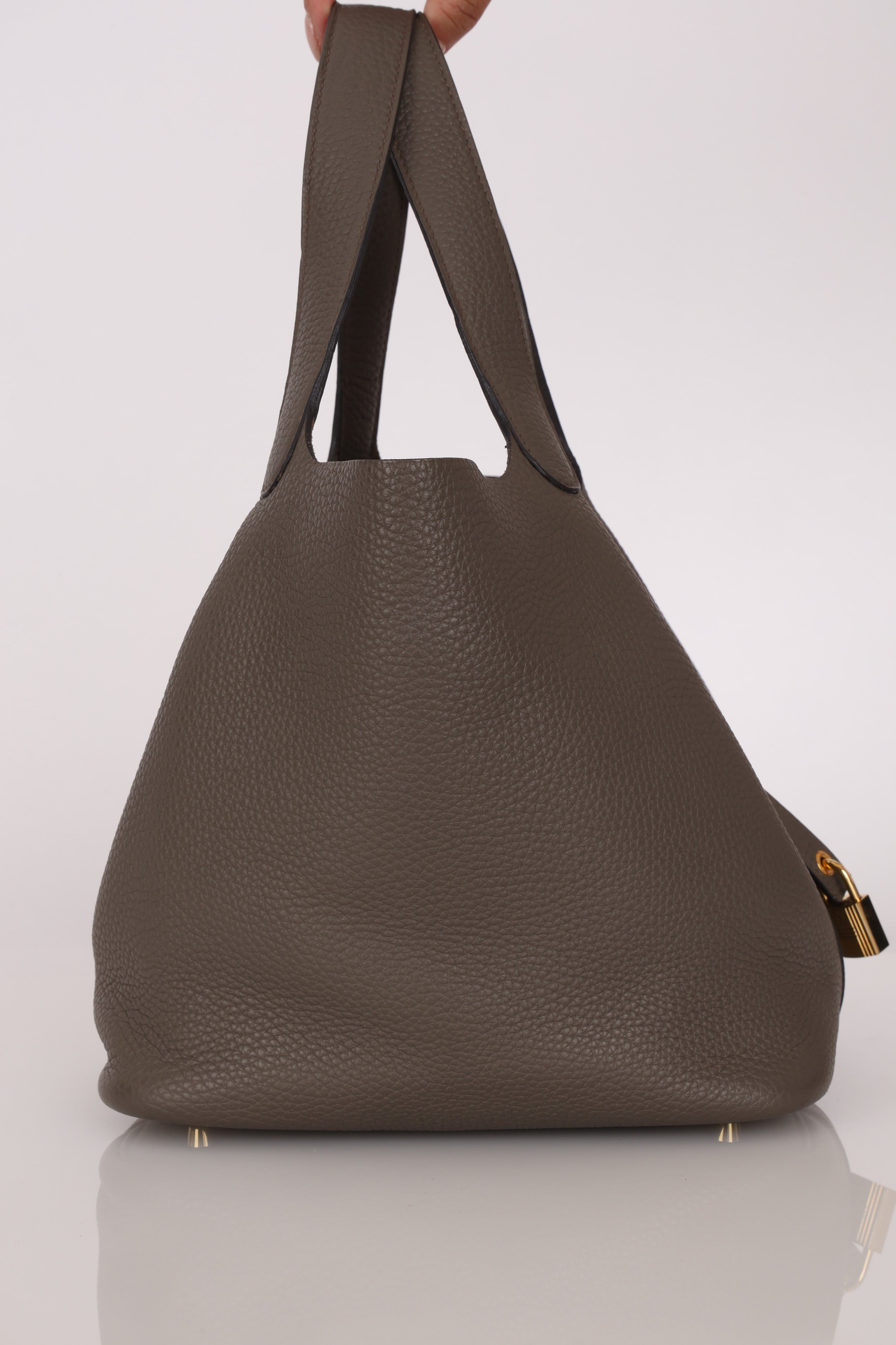 Hermès Picotin 22 Gris Clemence GHW