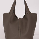 Hermès Picotin 22 Gris Clemence GHW