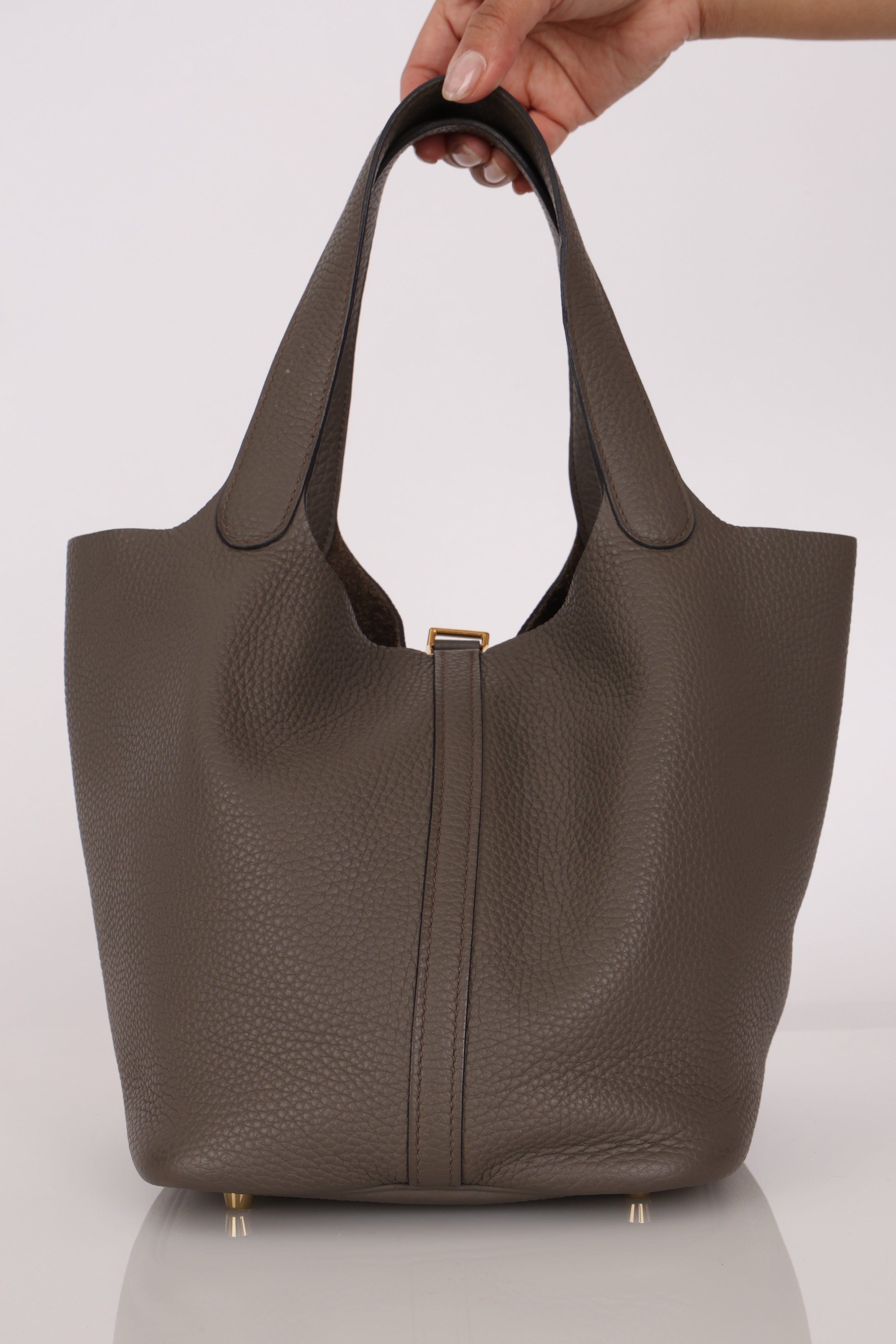 Hermès Picotin 22 Gris Clemence GHW