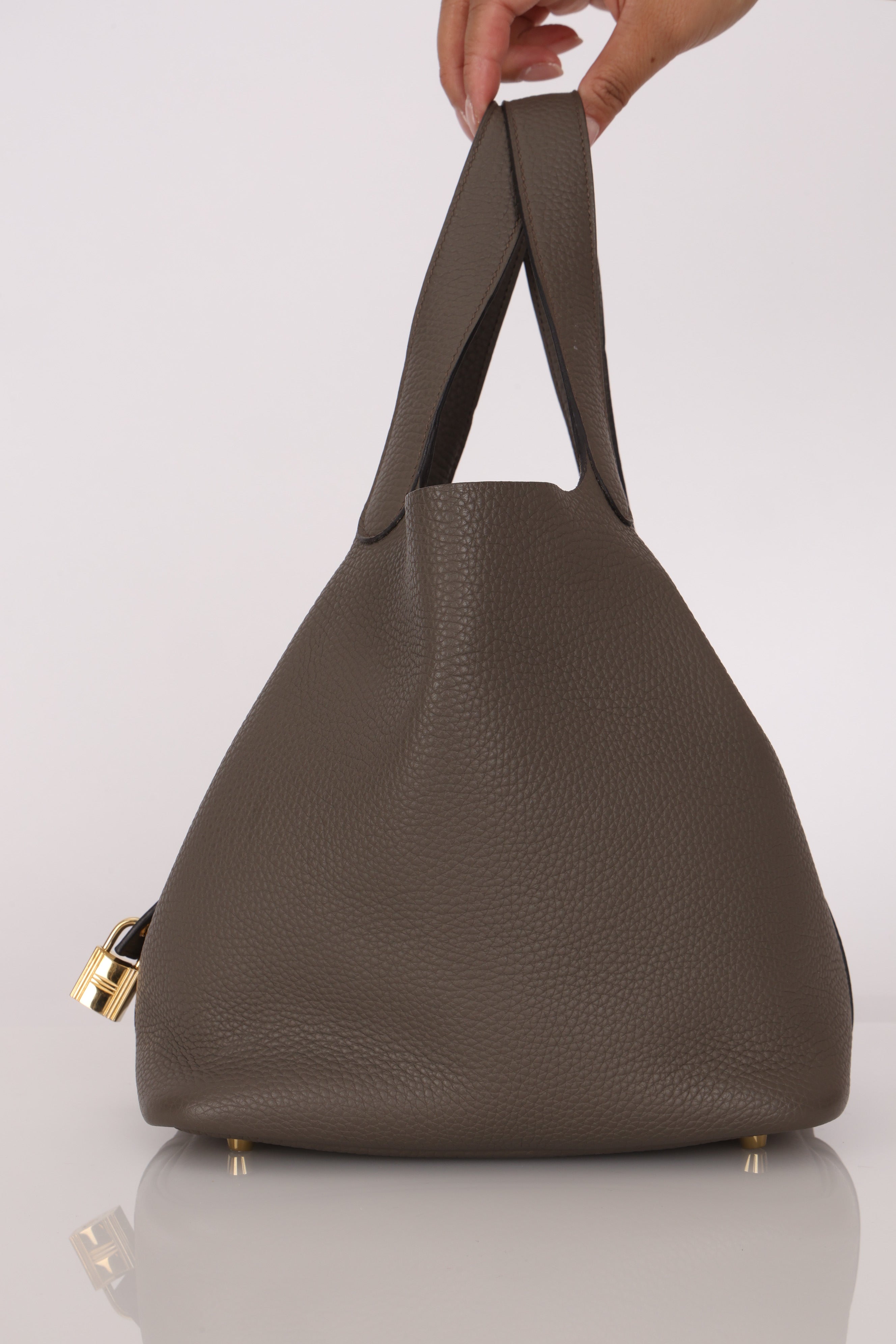Hermès Picotin 22 Gris Clemence GHW