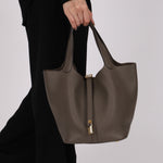 Hermès Picotin 22 Gris Clemence GHW