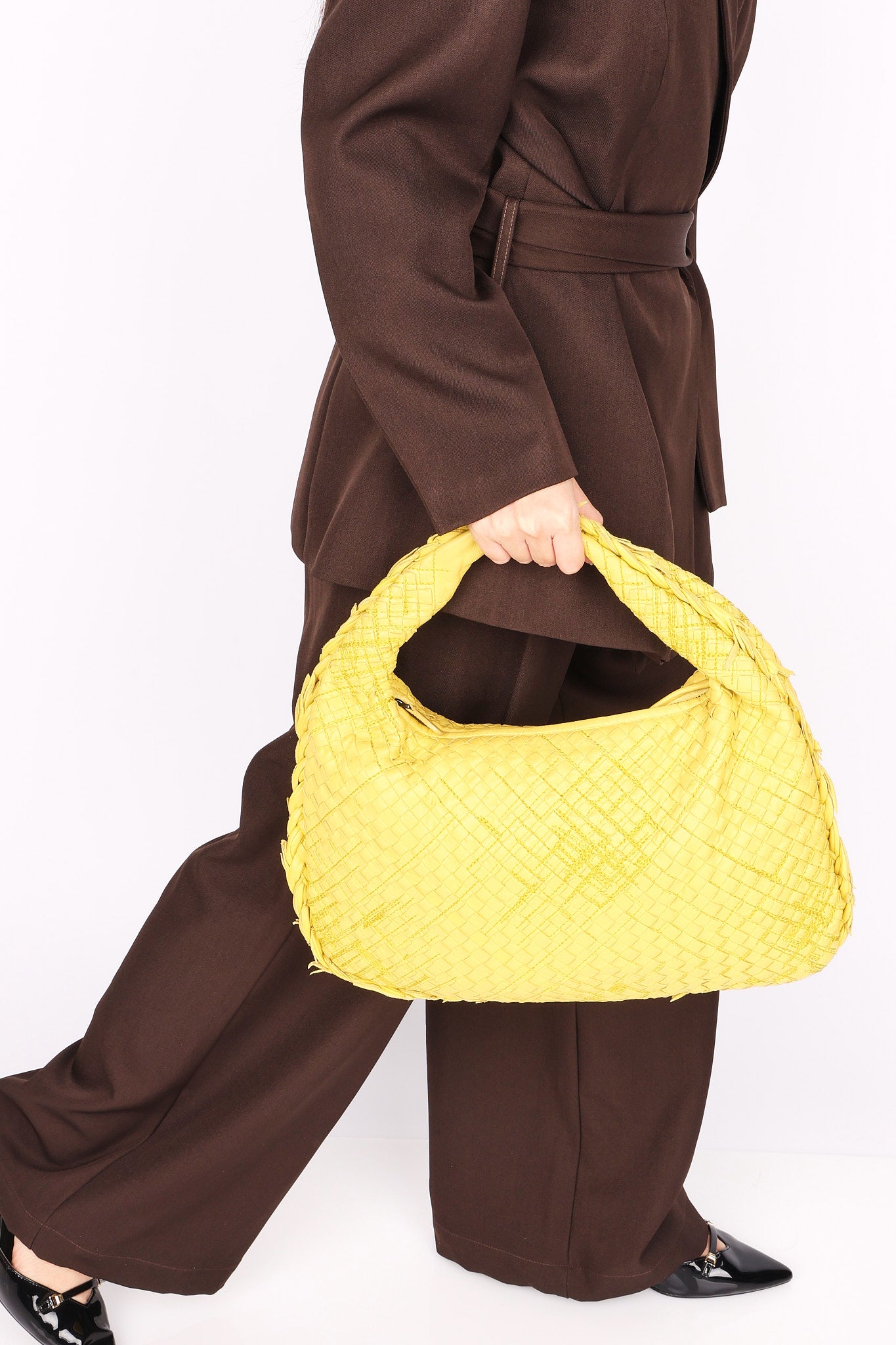 Limited Edition Bottega Veneta Small Intrecciato Sashiko Hobo Yellow 2016